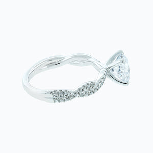 
          
          Load image into Gallery viewer, Talia Moissanite Round Pave Diamonds White Gold Ring
          
          