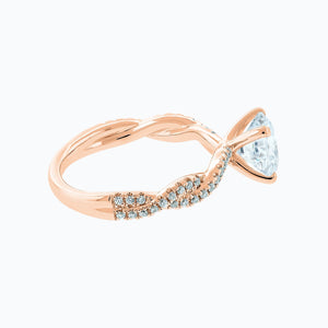 
          
          Load image into Gallery viewer, Talia Moissanite Round Pave Diamonds Rose Gold Ring
          
          