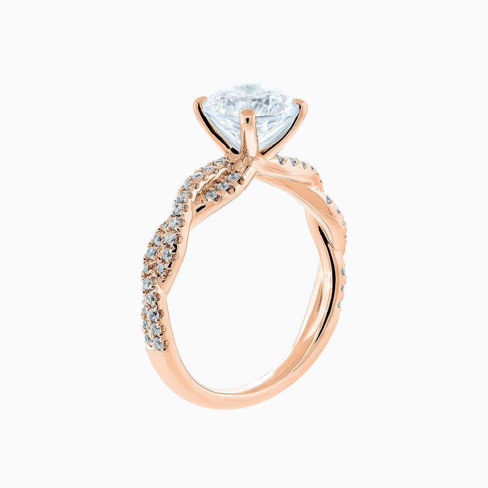 
          
          Load image into Gallery viewer, Talia Moissanite Round Pave Diamonds Rose Gold Ring
          
          
