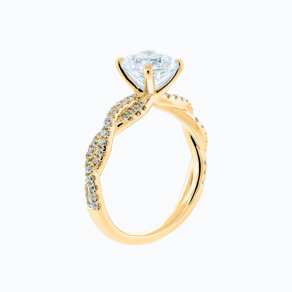 
          
          Load image into Gallery viewer, Talia Moissanite Round Pave Diamonds Yellow Gold Ring
          
          
