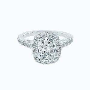 
          
          Load image into Gallery viewer, Naroza Cushion Halo Pave Diamonds Ring 18K White Gold
          
          