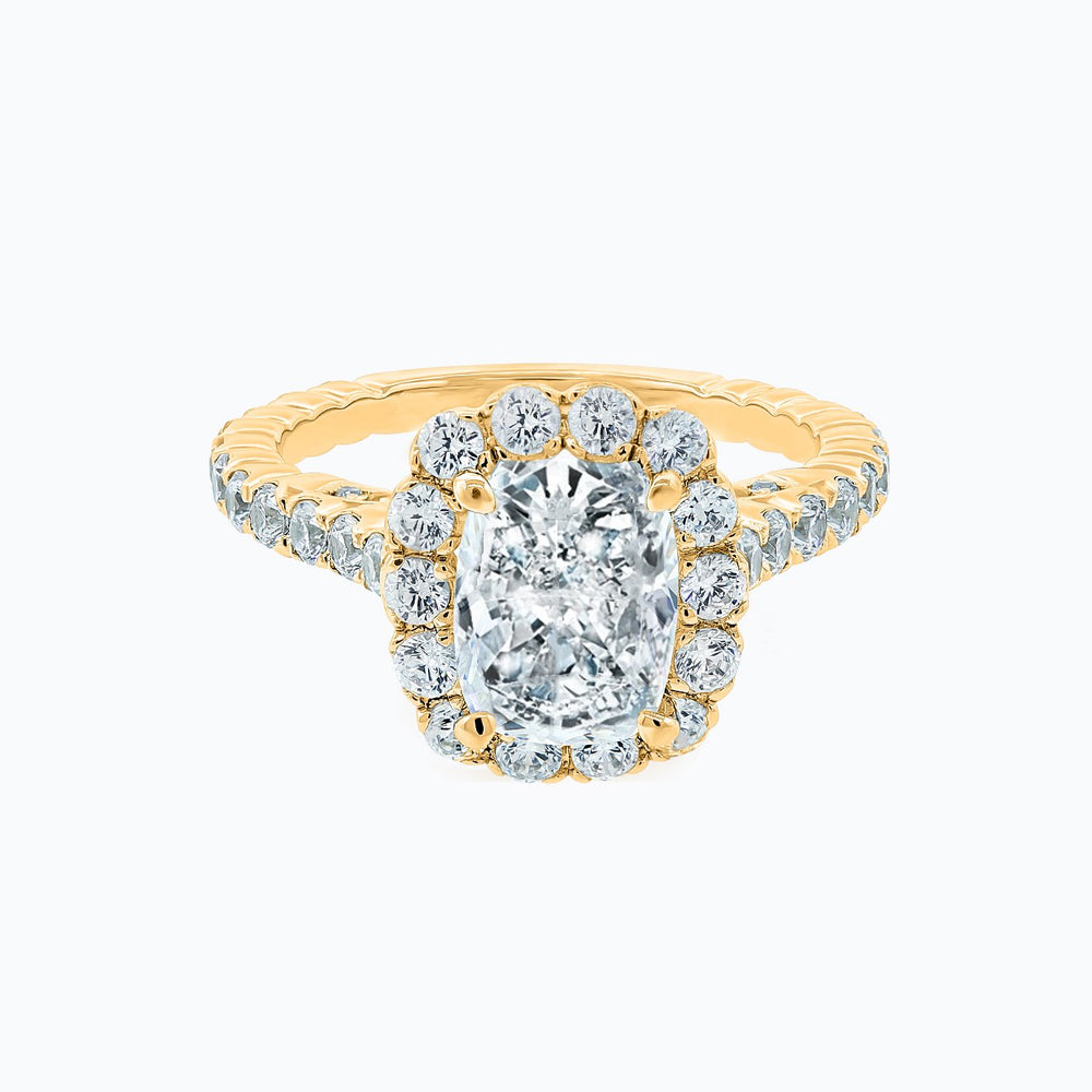 
          
          Load image into Gallery viewer, Naroza Moissanite Cushion Halo Pave Diamonds Ring
          
          