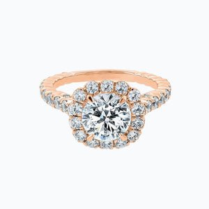 
          
          Load image into Gallery viewer, Nelia Lab Created Diamond Round Halo Pave Diamonds Rose Gold Ring
          
          