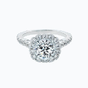 
          
          Load image into Gallery viewer, 3.50ct Nelia Lab Diamond Round Halo Pave Diamonds 18k White Gold Ring
          
          