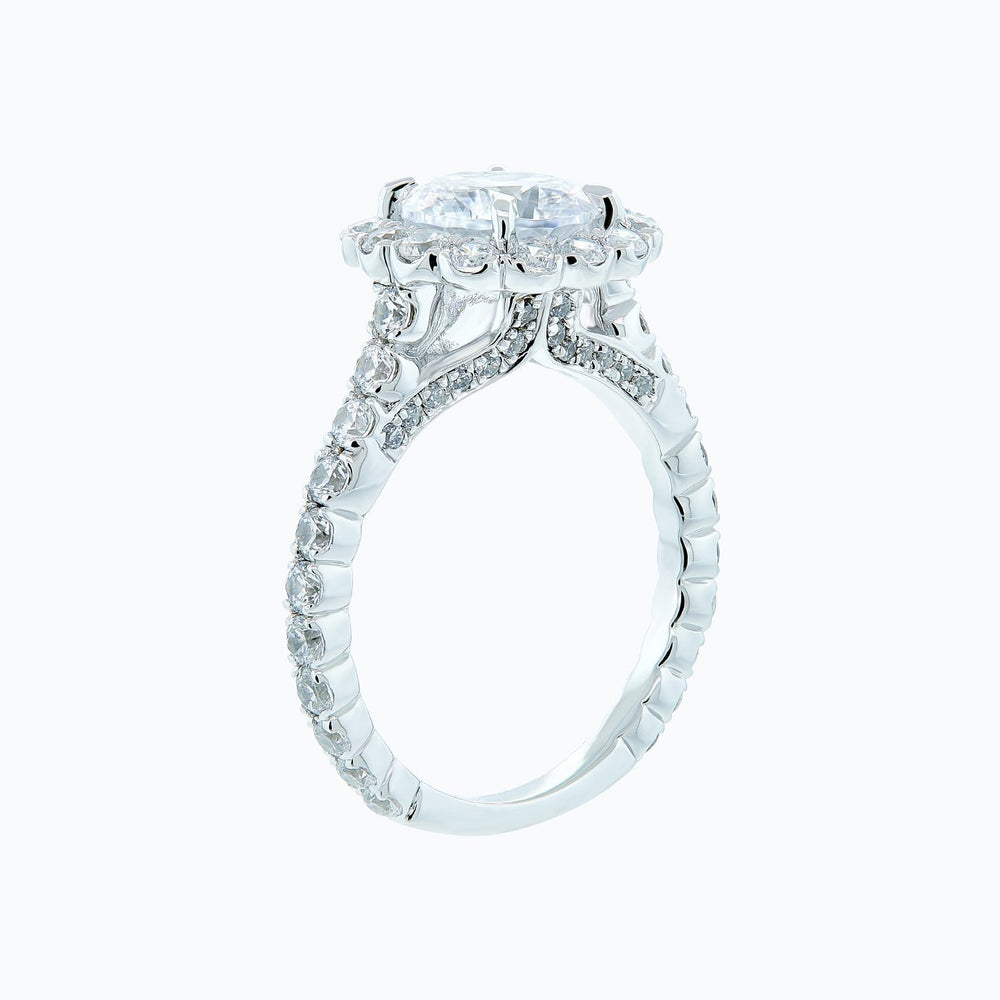 
          
          Load image into Gallery viewer, 2.50ct Nelia Lab Diamond Round Halo Pave Diamonds 18k White Gold Ring
          
          