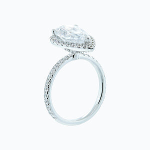 
          
          Load image into Gallery viewer, Netta Pear Halo Pave Diamonds Ring
          
          