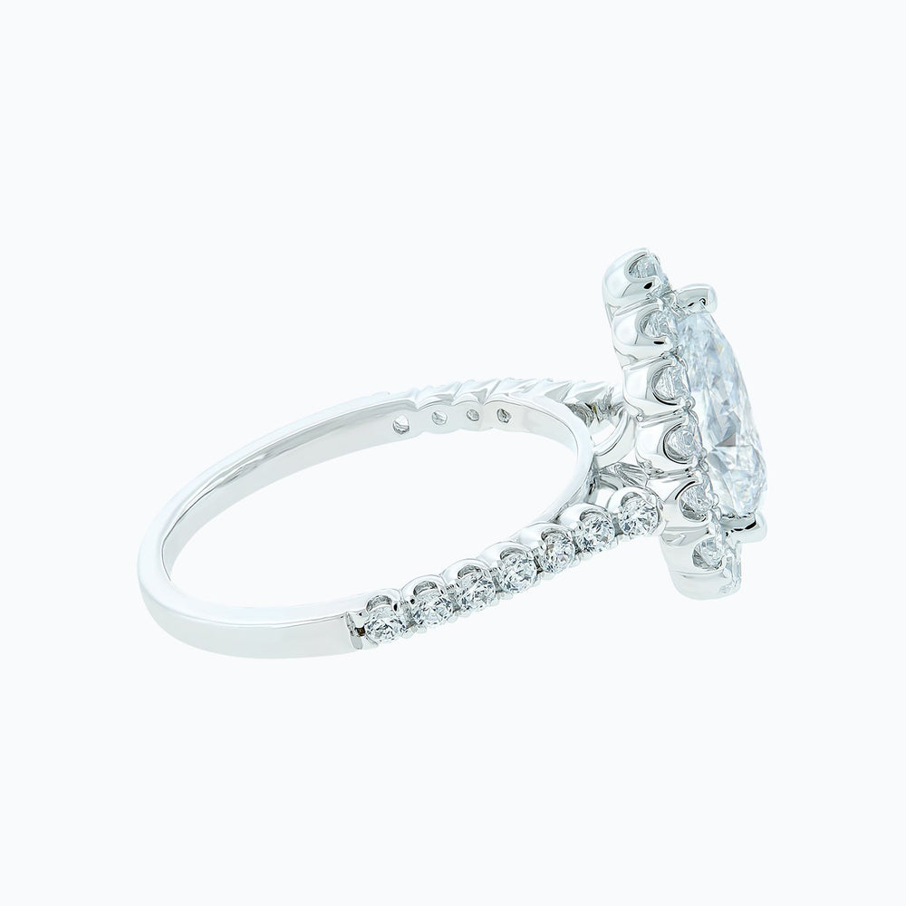 
          
          Load image into Gallery viewer, Nigella Pear Halo Pave Diamonds Ring
          
          