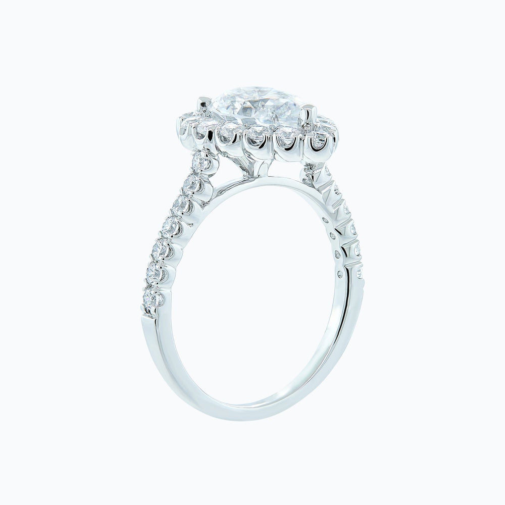 
          
          Load image into Gallery viewer, 1.50ct Nigella Moissanite Pear Halo Pave Diamonds 18k White Gold Ring
          
          