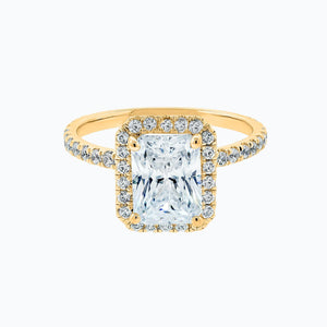 
          
          Load image into Gallery viewer, Nonee Lab Created  Diamond Radiant Halo Pave Diamonds White Gold Ring
          
          