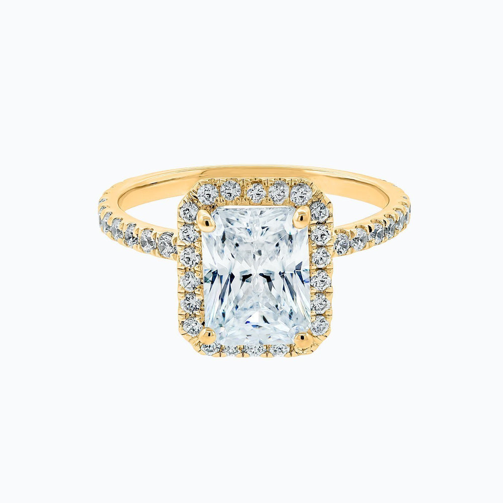 
          
          Load image into Gallery viewer, Nonee Lab Created  Diamond Radiant Halo Pave Diamonds Rose Gold Ring
          
          