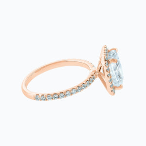 
          
          Load image into Gallery viewer, Nonee Radiant Halo Pave Diamonds Ring 18K Rose Gold
          
          