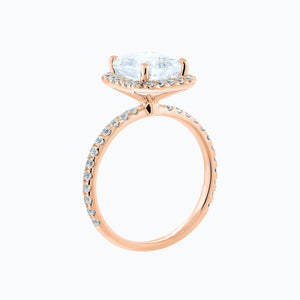 
          
          Load image into Gallery viewer, Nonee Radiant Halo Pave Diamonds Ring 18K Rose Gold
          
          