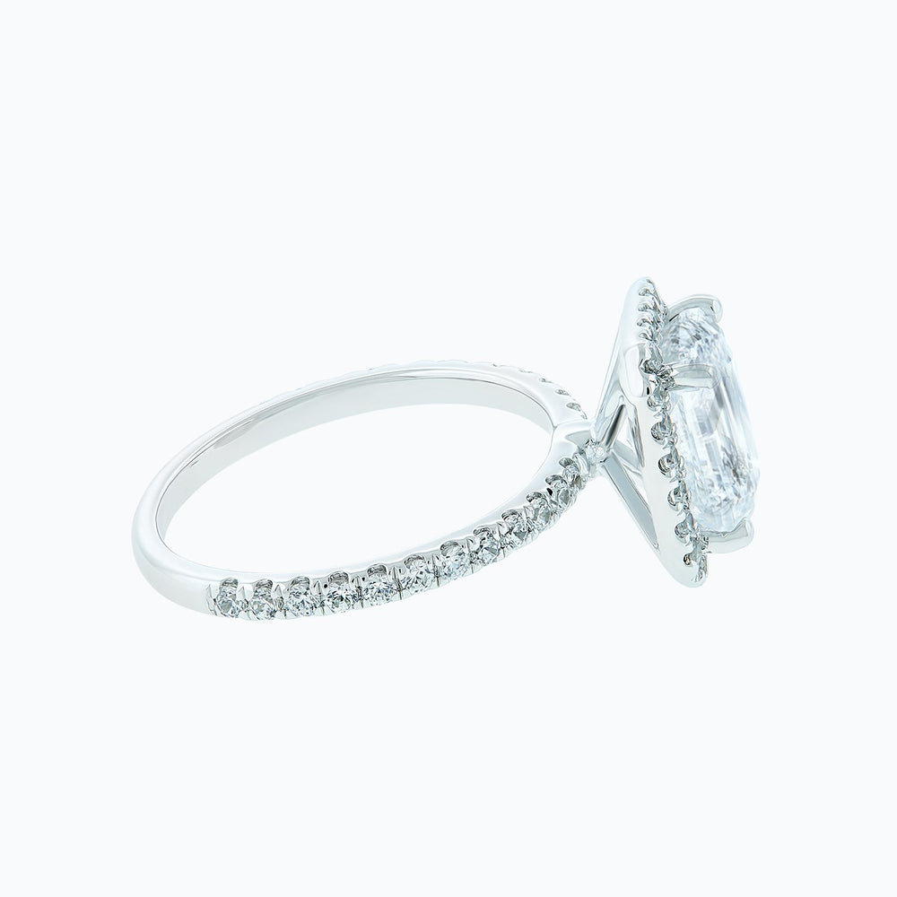 
          
          Load image into Gallery viewer, Nonee Moissanite Radiant Halo Pave Pave Diamonds 18k White Gold Ring In Stock
          
          