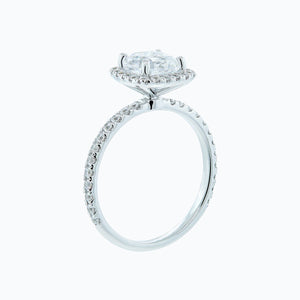 
          
          Load image into Gallery viewer, 2.80ct Novella Moissanite Cushion Halo Pave Diamonds 18k White Gold Ring
          
          