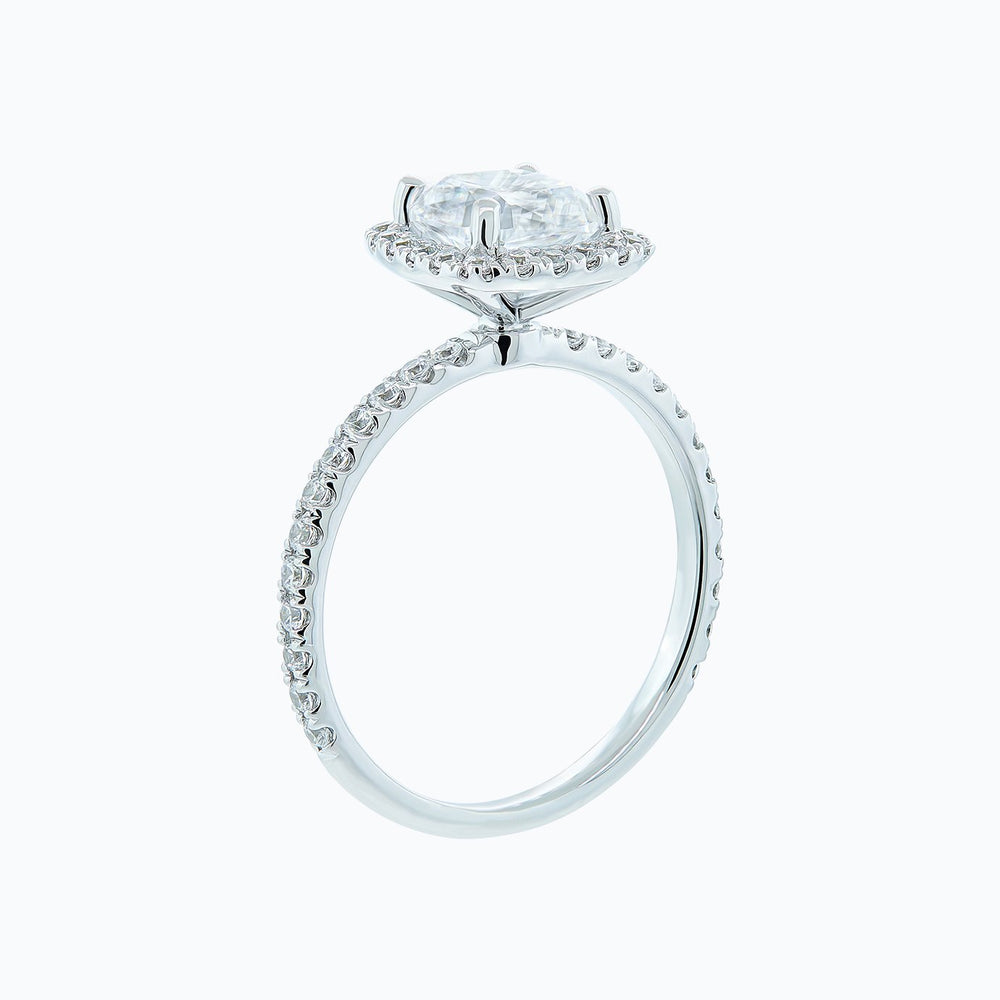 
          
          Load image into Gallery viewer, 1.20ct Novella Moissanite Cushion Halo Pave Natural Diamonds 18k White Gold Ring
          
          