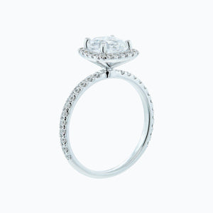 
          
          Load image into Gallery viewer, Novella Cushion Halo Pave Diamonds Ring 18K White Gold
          
          