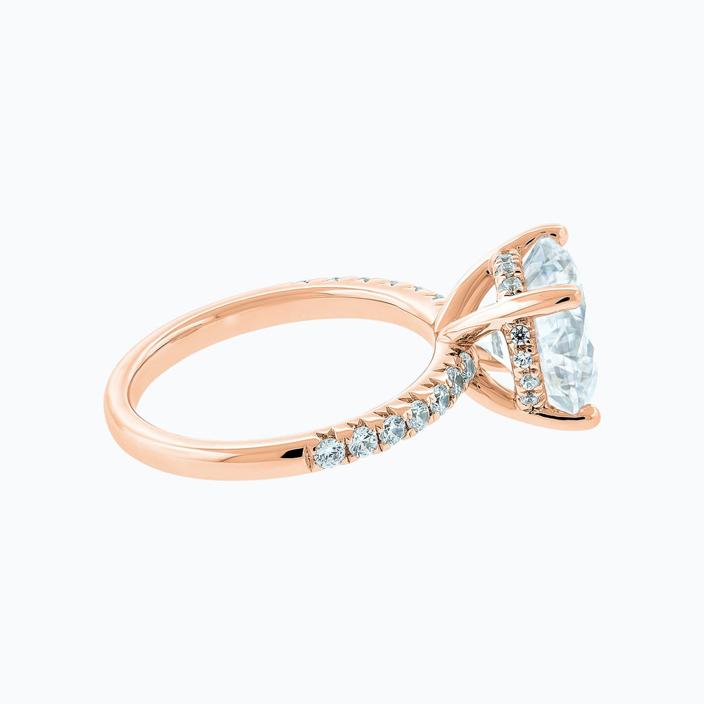 
          
          Load image into Gallery viewer, Amalia Moissanite Round Pave Diamonds Rose Gold Ring
          
          