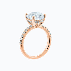 
          
          Load image into Gallery viewer, Amalia Moissanite Round Pave Diamonds Rose Gold Ring
          
          