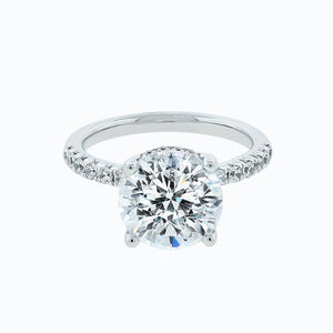 
          
          Load image into Gallery viewer, 1.50ct Amalia Lab Diamond Round Pave Diamonds 18k White Gold Ring
          
          