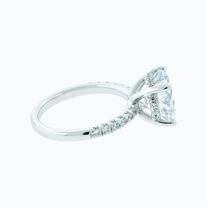 
          
          Load image into Gallery viewer, 1.00ct Amalia Lab Diamond Round Pave Diamonds 18k White Gold Ring
          
          