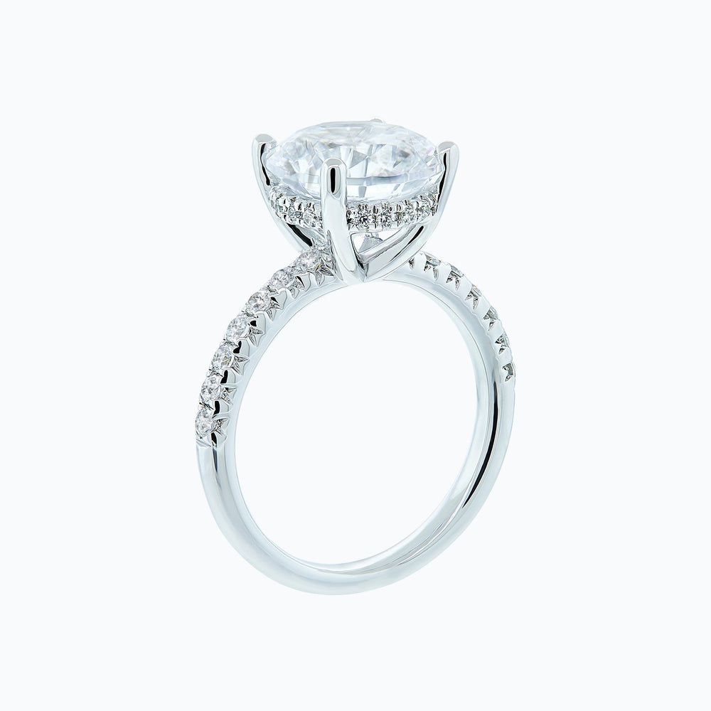 
          
          Load image into Gallery viewer, Amalia Round Pave Diamonds 18k White Gold Semi Mount Engagement Ring
          
          