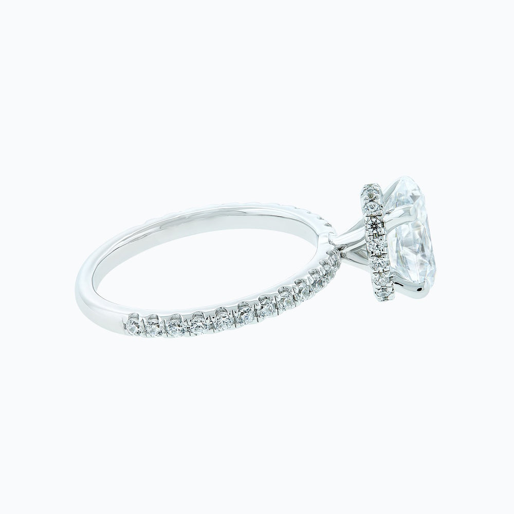 
          
          Load image into Gallery viewer, 2.10ct Alessia Moissanite Oval Pave Diamonds 18k White Gold Ring
          
          