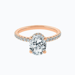 
          
          Load image into Gallery viewer, Alessia Lab Created Diamond Oval Pave Diamonds Rose Gold Ring
          
          