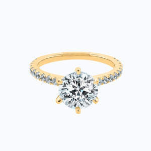 
          
          Load image into Gallery viewer, 1.50ct Agata Moissanite Round Pave 18k White Gold Natural Diamonds Ring
          
          