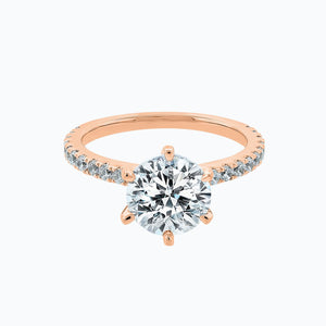 
          
          Load image into Gallery viewer, Agata Round Pave Diamonds Ring 18K Rose Gold
          
          