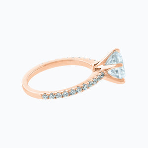 
          
          Load image into Gallery viewer, Agata Round Pave Diamonds Ring 14K Rose Gold
          
          
