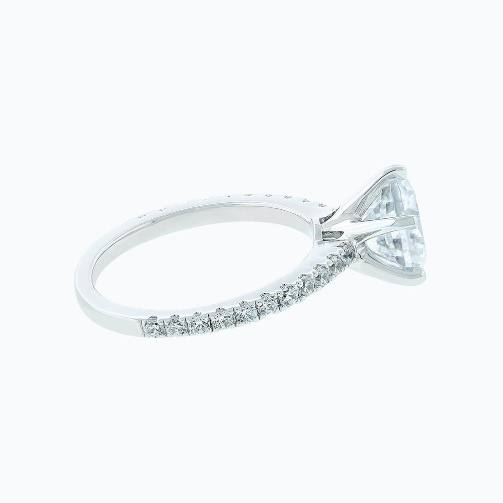 
          
          Load image into Gallery viewer, 3.50ct Agata Moissanite Round Pave 18k White Gold Natural Diamonds Ring
          
          