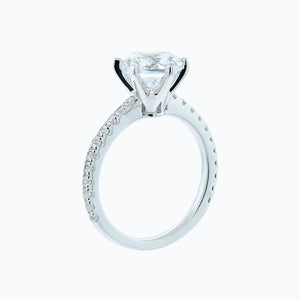 
          
          Load image into Gallery viewer, 3.50ct Agata Moissanite Round Pave 18k White Gold Natural Diamonds Ring
          
          