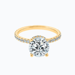 
          
          Load image into Gallery viewer, Adeline Round Pave Diamonds Ring 14K Yellow Gold
          
          