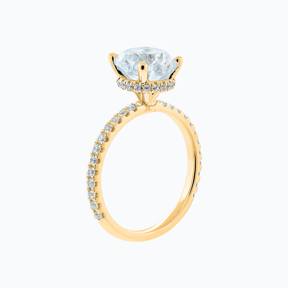 
          
          Load image into Gallery viewer, Adeline Round Pave Diamonds Ring 14K Yellow Gold
          
          
