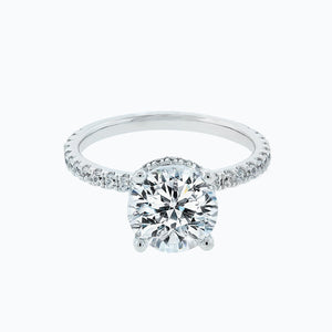 
          
          Load image into Gallery viewer, Adeline Lab Created Diamond Round Pave Diamonds 18k White Gold Ring
          
          