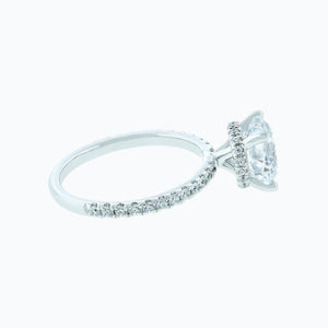 
          
          Load image into Gallery viewer, Adeline Round Pave Diamonds 18k White Gold Semi Mount Engagement Ring
          
          