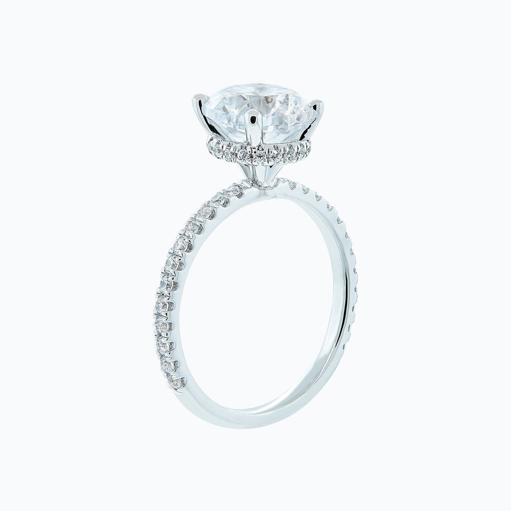 
          
          Load image into Gallery viewer, 1.00ct Adeline Lab Diamond Round Pave Diamonds 18k White Gold Ring
          
          