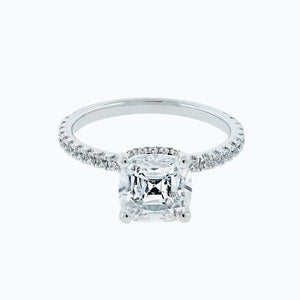 
          
          Load image into Gallery viewer, Adalia Moissanite Cushion Pave Diamonds 18k White Gold Ring In Stock
          
          