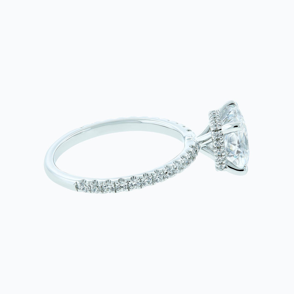 
          
          Load image into Gallery viewer, 1.70ct Adalia Moissanite Cushion Pave Diamonds 18k White Gold Ring
          
          
