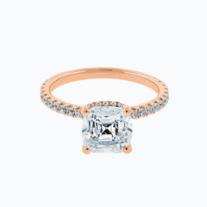 
          
          Load image into Gallery viewer, Adalia Moissanite Cushion Pave Diamonds Rose Gold Ring
          
          