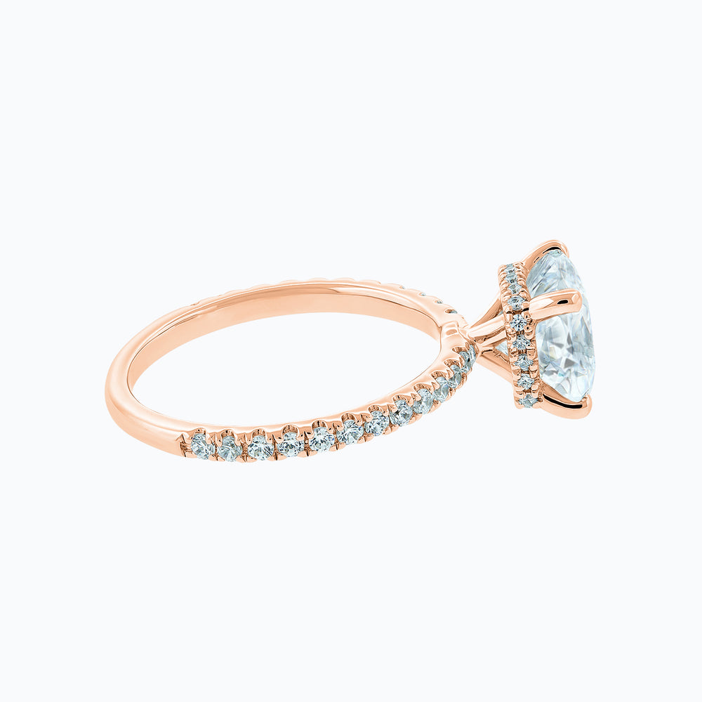 
          
          Load image into Gallery viewer, Adalia Cushion Pave Diamonds Ring 14K Rose Gold
          
          