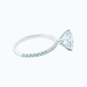 
          
          Load image into Gallery viewer, 1.20ct Ariel Moissanite Round Pave Diamonds 18k White Gold Ring
          
          