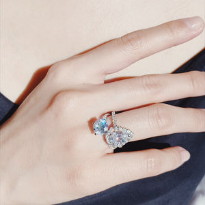 
          
          Load image into Gallery viewer, Ariel Lab Created Diamond Round Pave Diamonds Platinum Ring
          
          