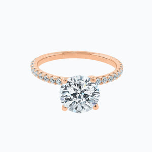 
          
          Load image into Gallery viewer, Ariel Moissanite Round Pave Diamonds Rose Gold Ring
          
          