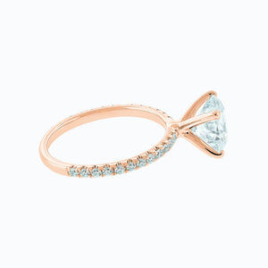 
          
          Load image into Gallery viewer, Ariel Moissanite Round Pave Natural Diamonds Rose Gold Ring
          
          
