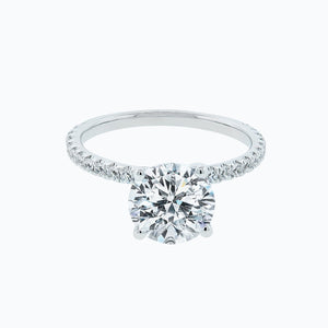 
          
          Load image into Gallery viewer, 3.10ct Ariel Moissanite Round Pave Diamonds 18k White Gold Ring
          
          
