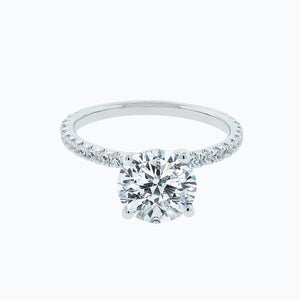 
          
          Load image into Gallery viewer, Ariel Lab Created Diamond Round Pave Diamonds 18k White Gold Ring
          
          