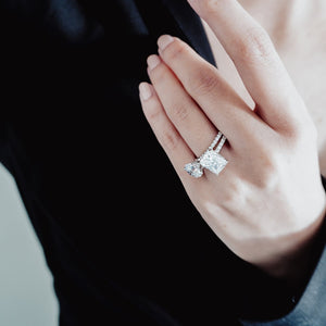 
          
          Load image into Gallery viewer, Elina Radiant Pave Diamonds Ring Platinum
          
          