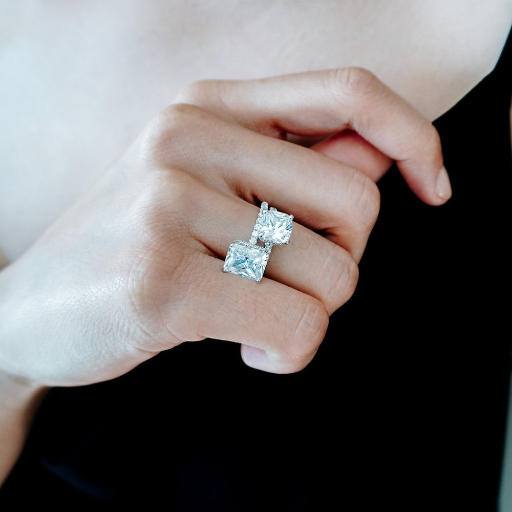 
          
          Load image into Gallery viewer, Elina GIA Diamond Radiant Pave Diamonds Ring
          
          