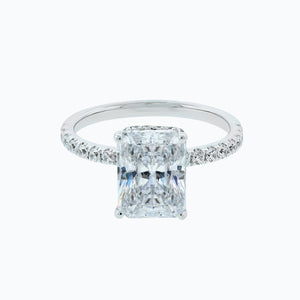 
          
          Load image into Gallery viewer, 1.50ct Elina Lab Created Diamond Radiant Pave Diamonds 18k White Gold Ring
          
          